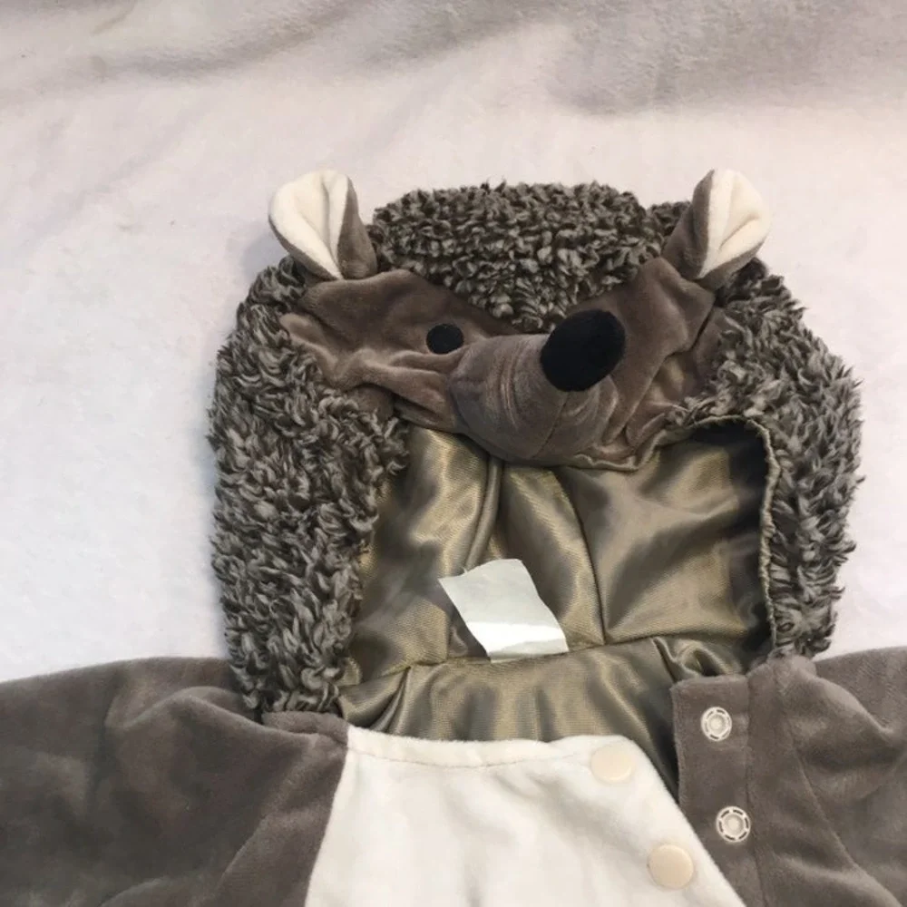 Target Costume Toddler 12-18M Brown Excellent Plush Faux Fur Hedgehog Hooded